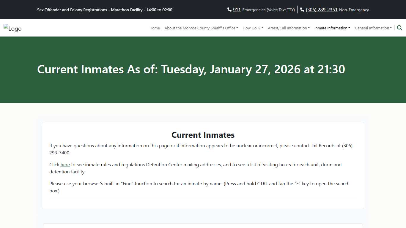 M.C.S.O - Current Inmates
