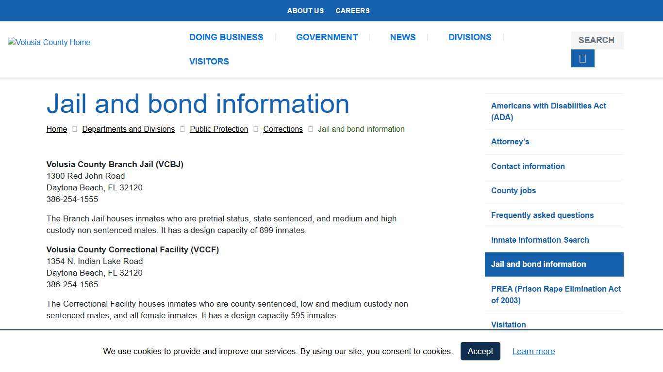 Jail and bond information